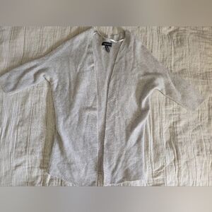Halogen Cardigan Sweater One Size 100% Cashmere Open Short Sleeve Batwing Gray